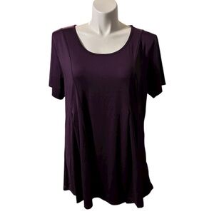 Azalea 3X Purple Shirt Blouse Plus Size Women's Top Swing Career Sort Sleeve NWT